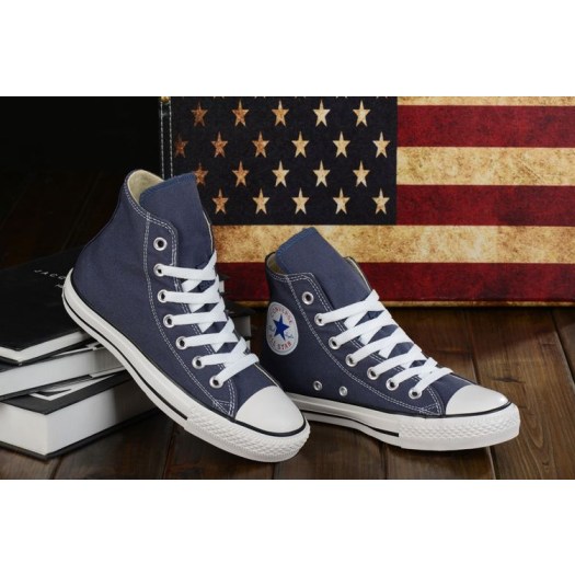 Женские синие Converse высокие 6